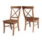 International Concepts Set of Two X-Back Chair, with Solid Wood Seat, Distressed Oak C42-613P - alternate 7